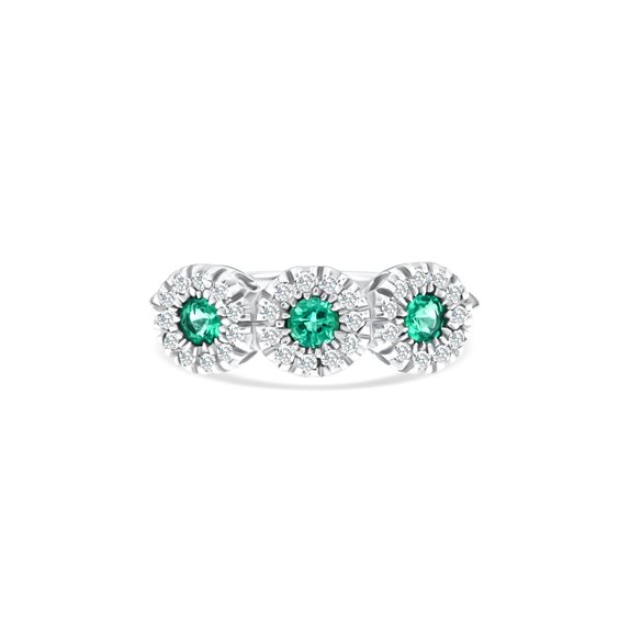 Ring Roman Gioielli Woman NUVOLA in White Gold Smeraldo 0.39 Ct R411A622N10822 - R411A622N10822